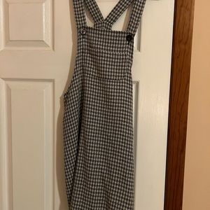 Navy and white plaid jumper